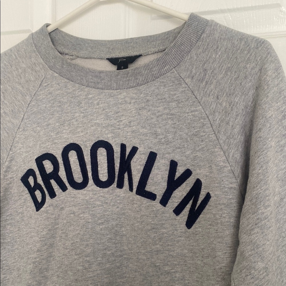 J. Crew Gray and Blue Hoodie Sweatshirt